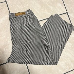 Vtg Bill Blass 10 Checkered Pattern Easy Fit 100% Cotton Cropped Jeans Capris